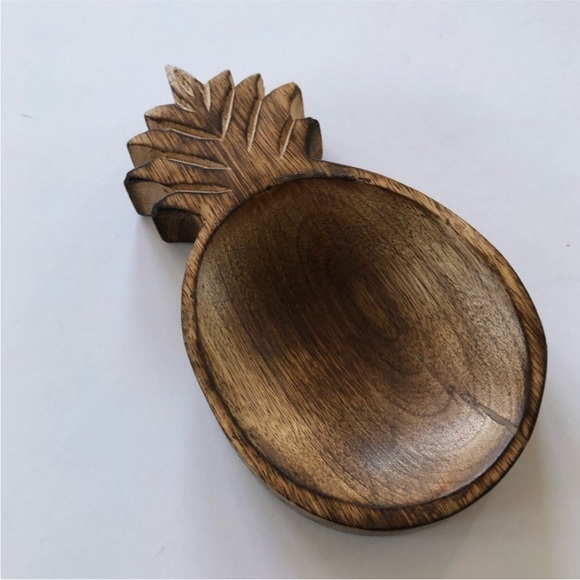 Handmade Other - Wooden Pineapple Trinket Dish Hand Carved Wood Hawaii